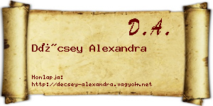 Décsey Alexandra névjegykártya