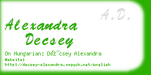 alexandra decsey business card